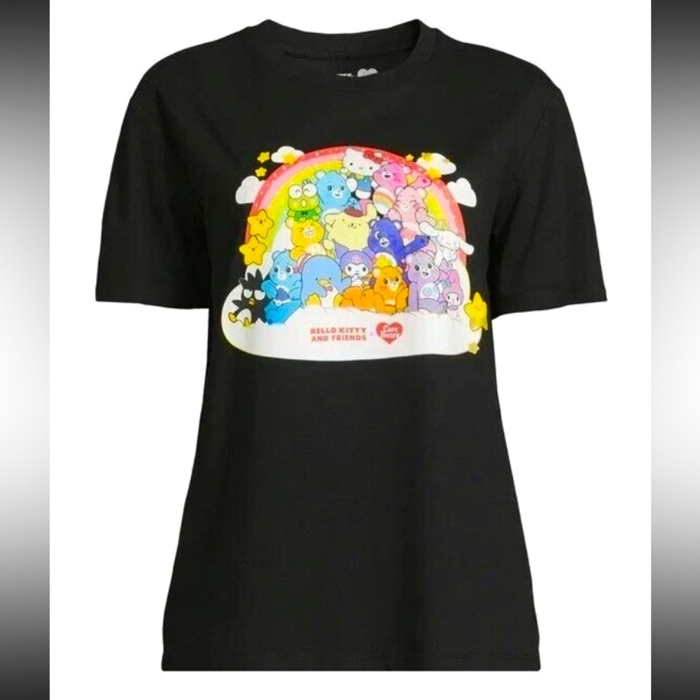 Hello Kitty And Friends X Care Bears Graphic T-Shirt Juniors XL ( 15/17 ) Black